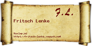 Fritsch Lenke névjegykártya